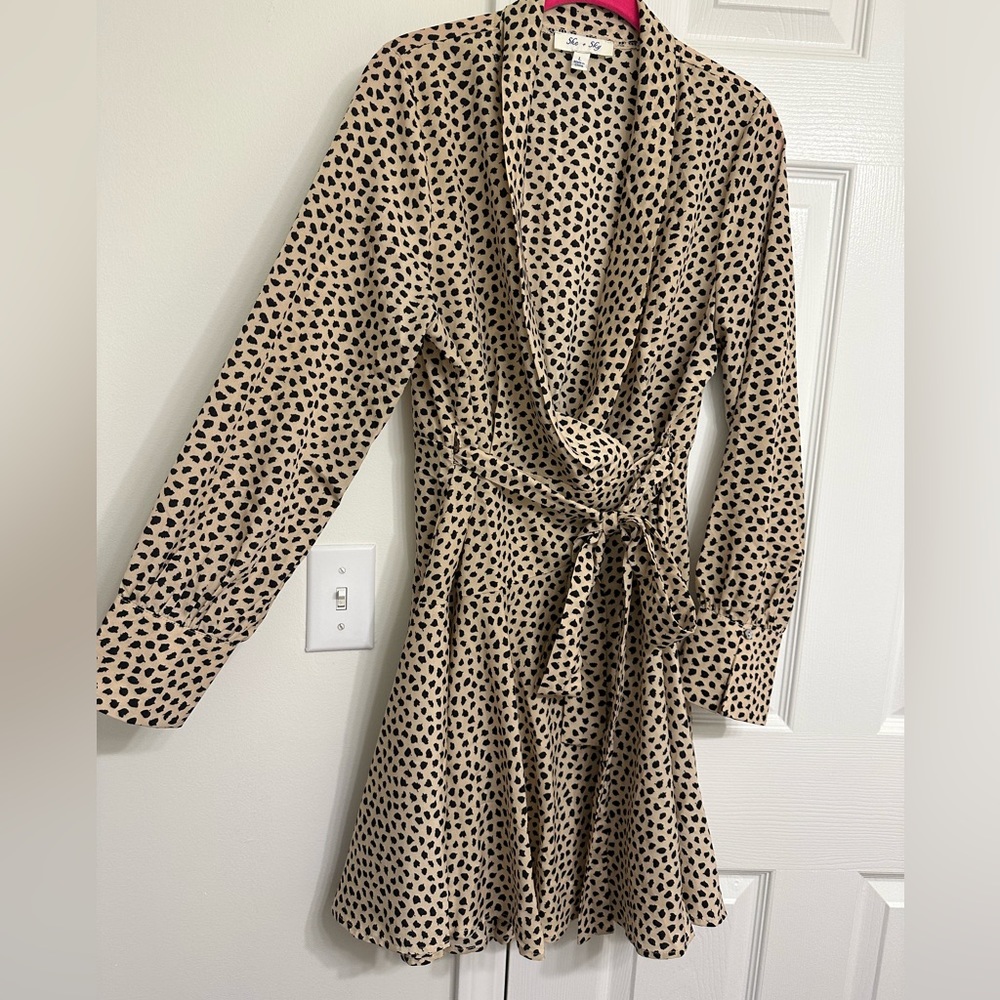 Black Dot Wrap Dress